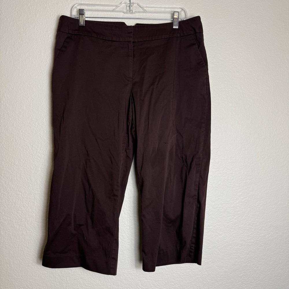 Attention Brown Women's Pant Cropped Size‎ 14 Modern Fit Back Pockets